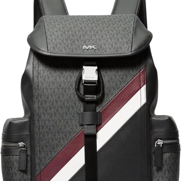 Michael Kors Rivington Logo Stripe Backpack - OXBLOOD - 37F4LRVB3L